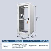 Homelements 1 Person 1x1x2.3m White & Black Metal Plate Model Mobile Soundproof Room Home Live Broadcast Room Singing Cabin Recording Studio Indoor Telephone Booth Piano Sleeping Soundproof Silent Cabin